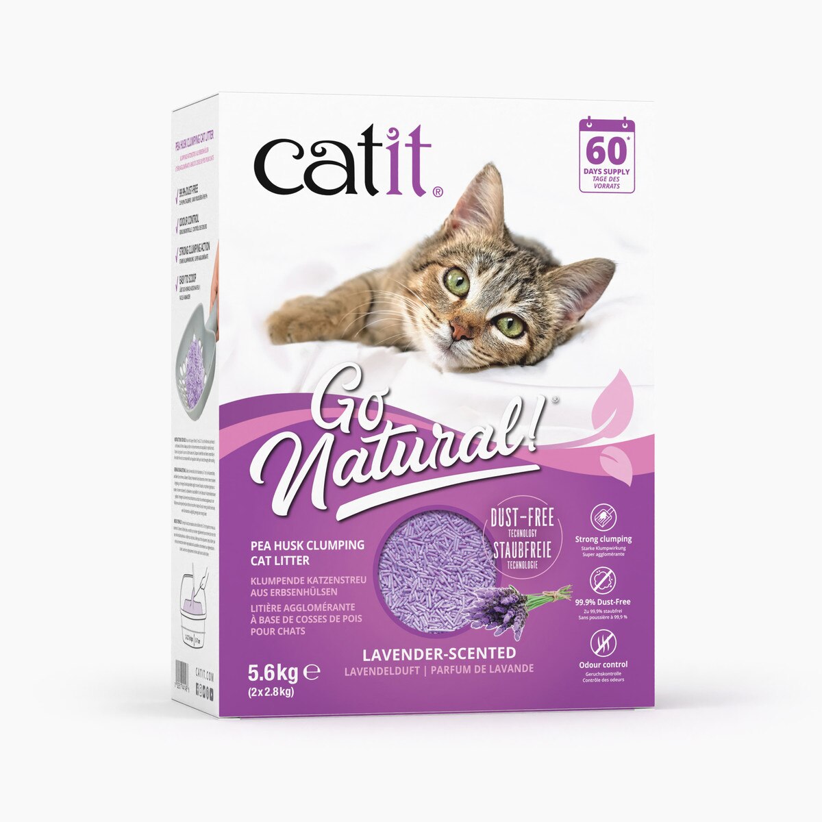 Catit Go Natural Pea Husk Clumping Cat Litter With Lavender - 14 Litres_0